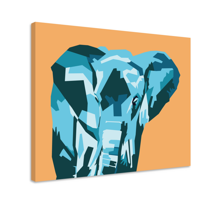 Quadro con elefanti ritratto elefante stilizzato - TenStickers