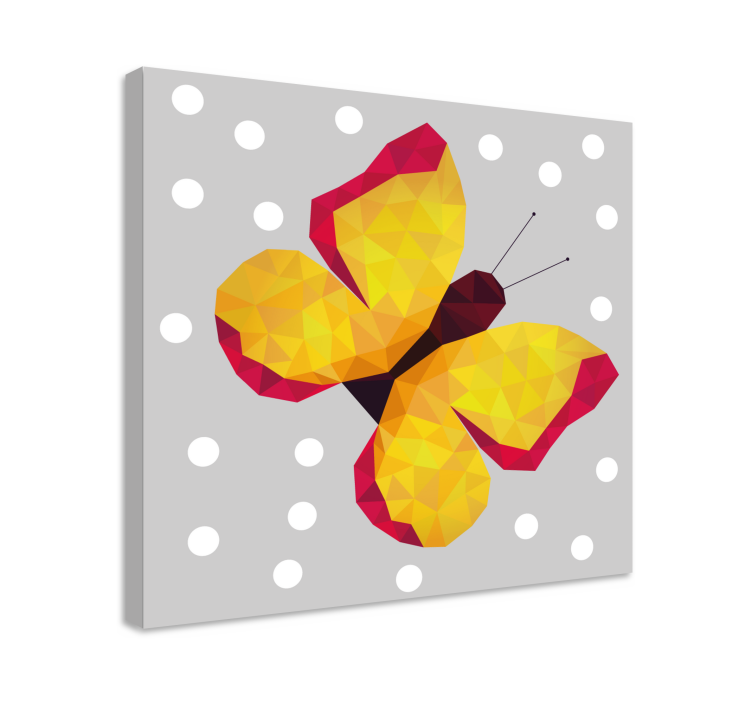Dipinto farfalle ali geometriche gialle - TenStickers
