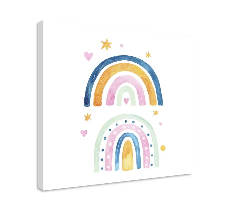 Quadro per bambini composizione arcobaleno colorata - TenStickers