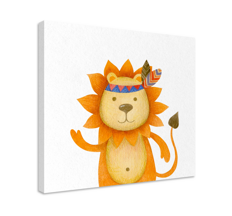 Quadro con animali e insetti leone amichevole - TenStickers