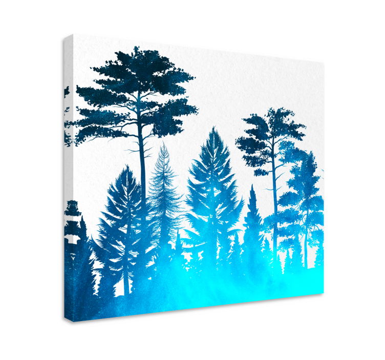 Quadro con alberi scena di foresta in silhouette - TenStickers