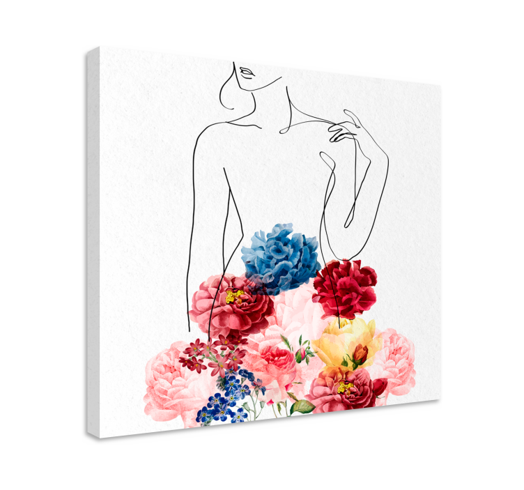 Dipinto fiori e piante disegno silhouette floreale - TenStickers