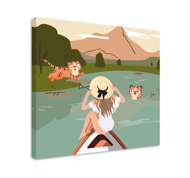 Quadro con animali e insetti tigri tra la natura - TenStickers