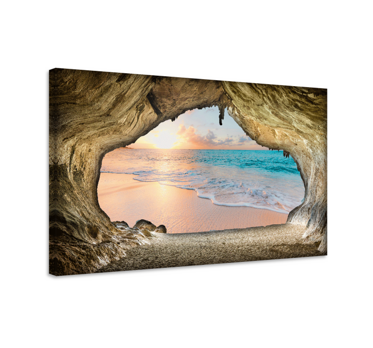 Quadro paesaggio vista della spiaggia delle grotte - TenStickers