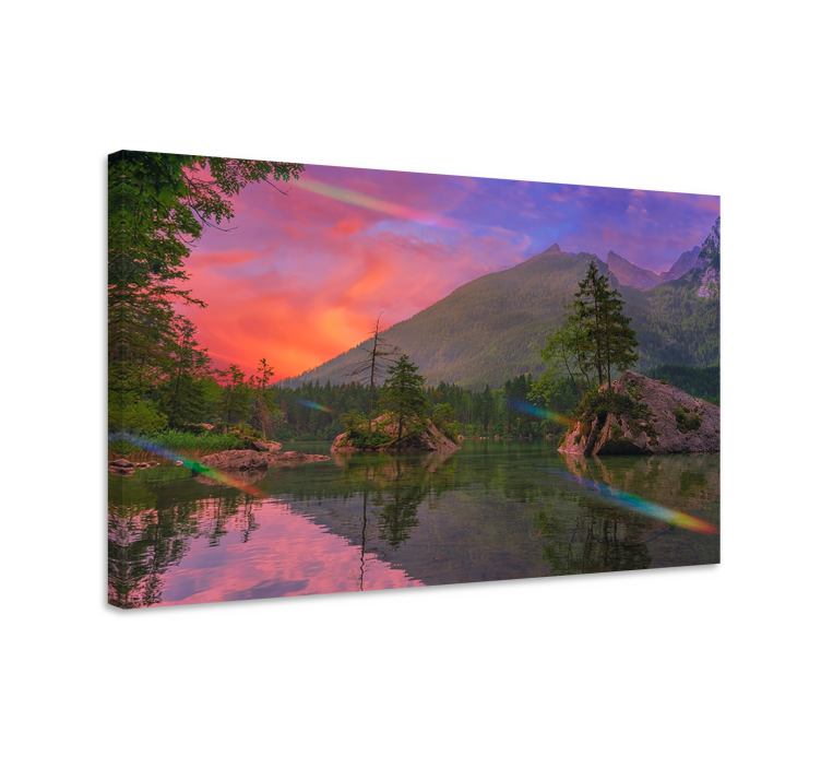 Quadro paesaggio riflessione di montagna serenità - TenStickers
