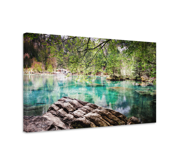 Quadro paesaggio specchio di lago serene - TenStickers