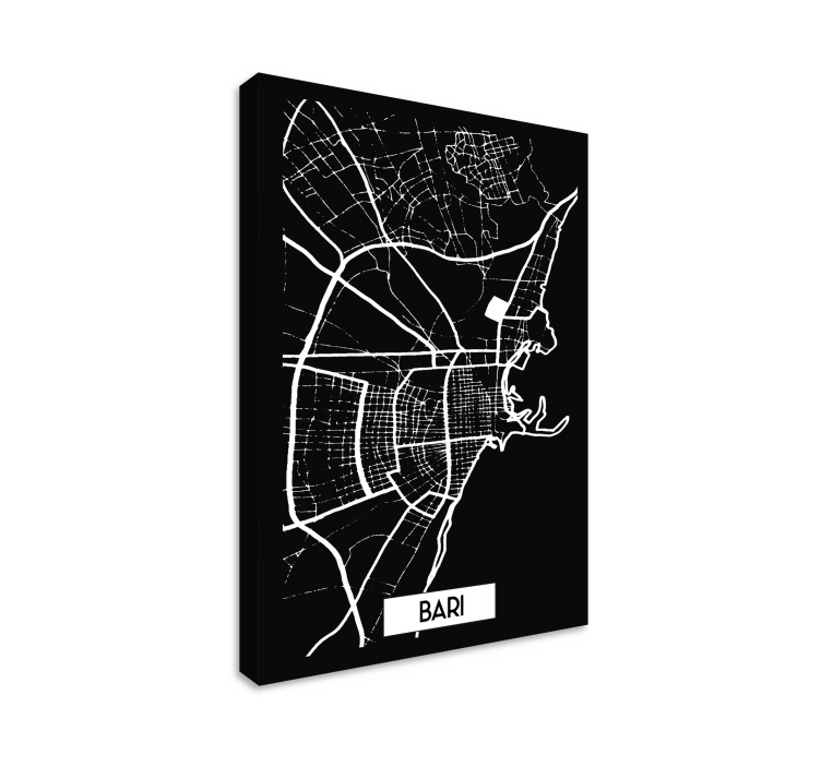 Quadro città e paesi Bari stampa mappamondo - TenStickers