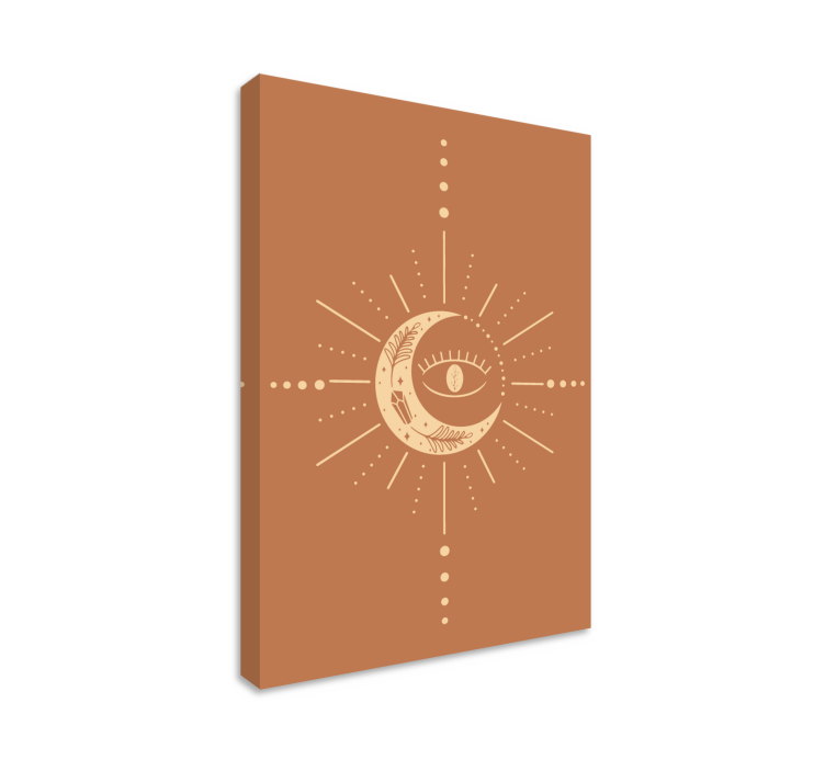 Quadro astratto disegno della mezzaluna celeste - TenStickers