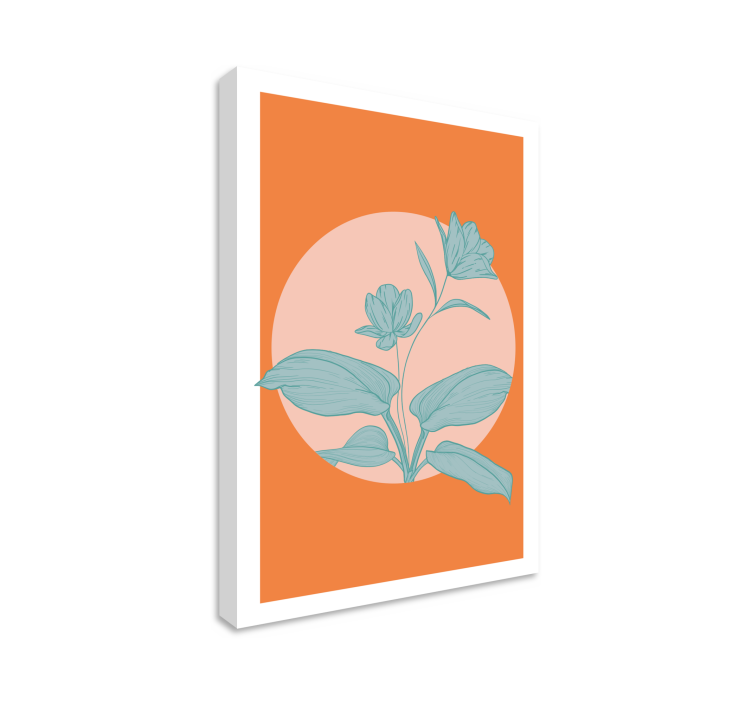 Dipinto fiori e piante illustrazione stilizzata arancione - TenStickers