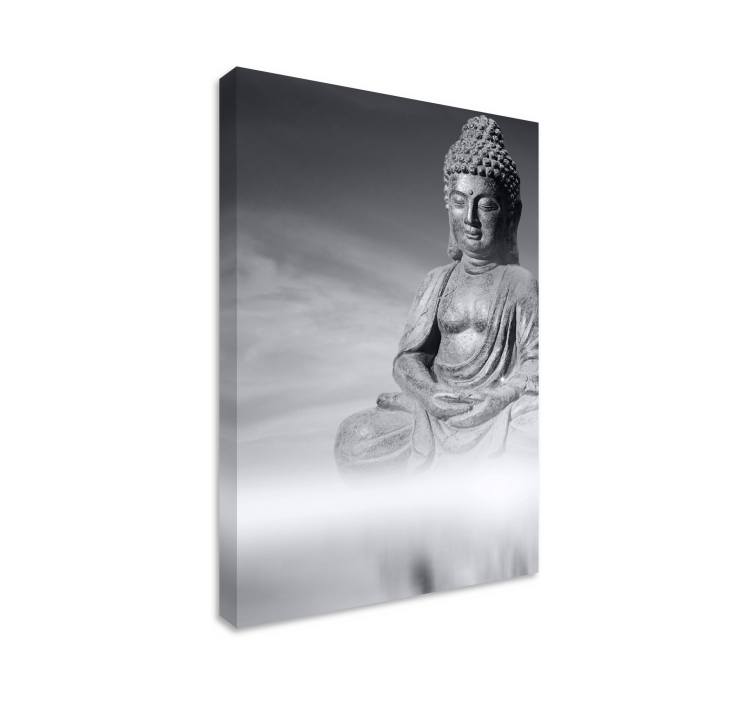Quadro con Buddha in bianco e nero - TenStickers