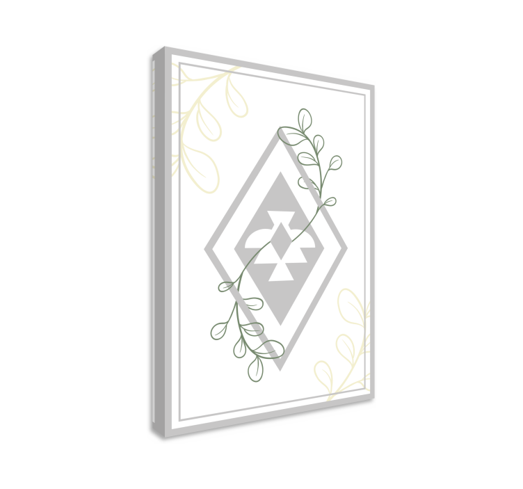 Quadro salone motivo geometrico a foglie - TenStickers