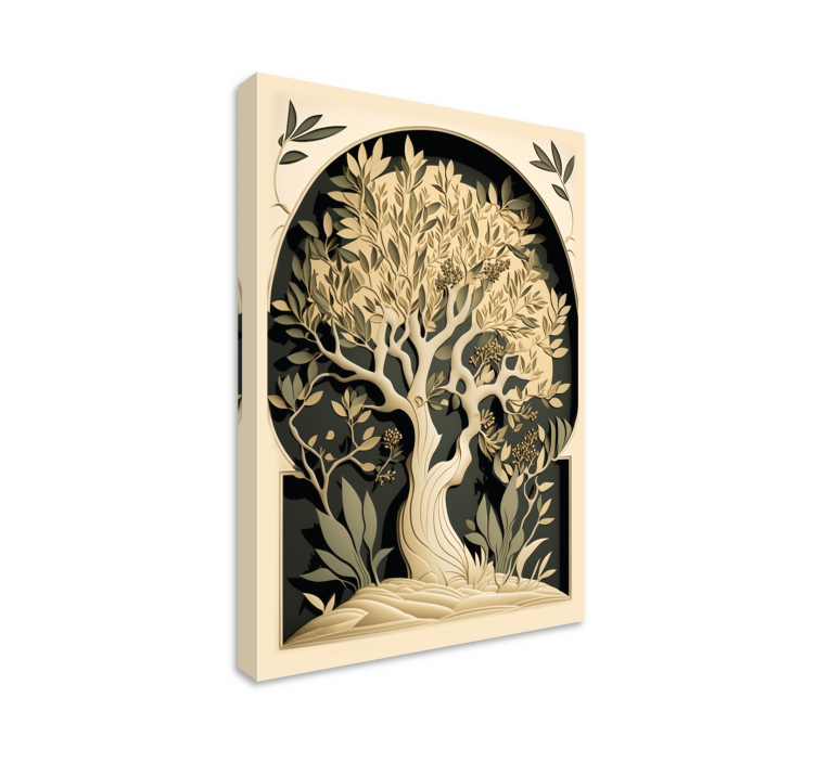 Quadro con albero di ulivo stile vintage - TenStickers
