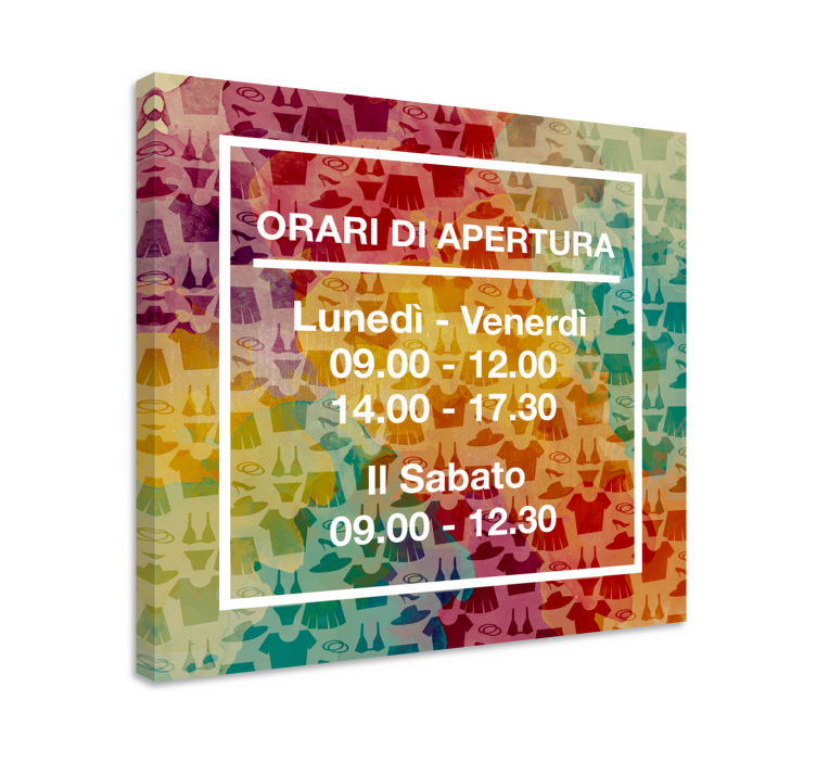 Quadro personalizzabile orari di apertura - TenStickers
