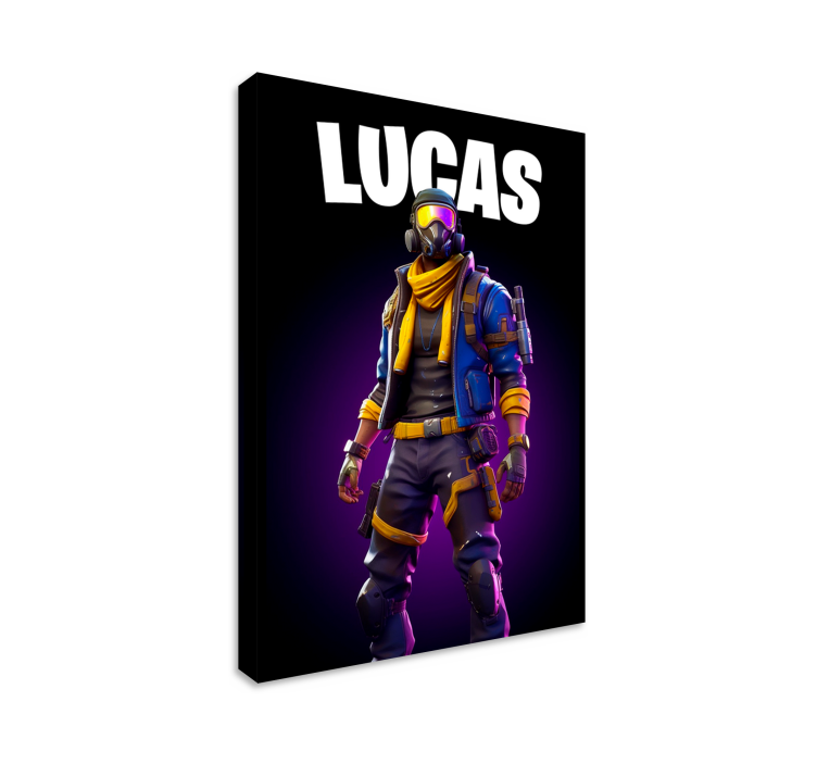 Quadro videogioco guerriero con maschera nome - TenStickers