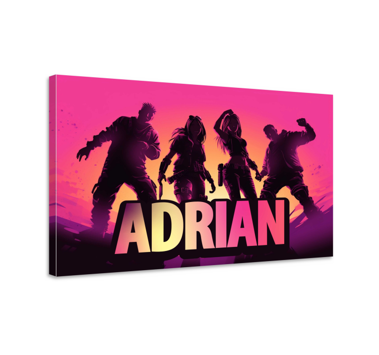 Quadro videogioco personaggi danzanti con nome - TenStickers