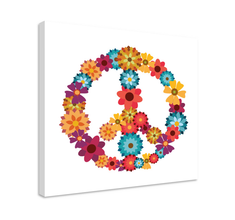Dipinto fiori simbolo hippie - TenStickers