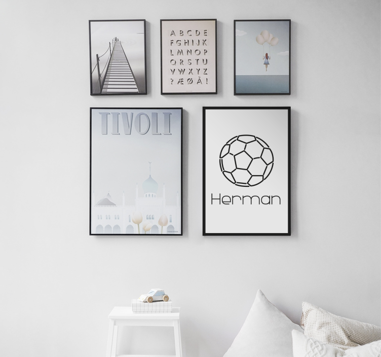 Quadro per ragazzi pallone da calcio con nome - TenStickers