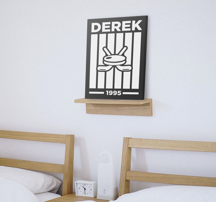Quadro per ragazzi design personalizzato per hockey - TenStickers