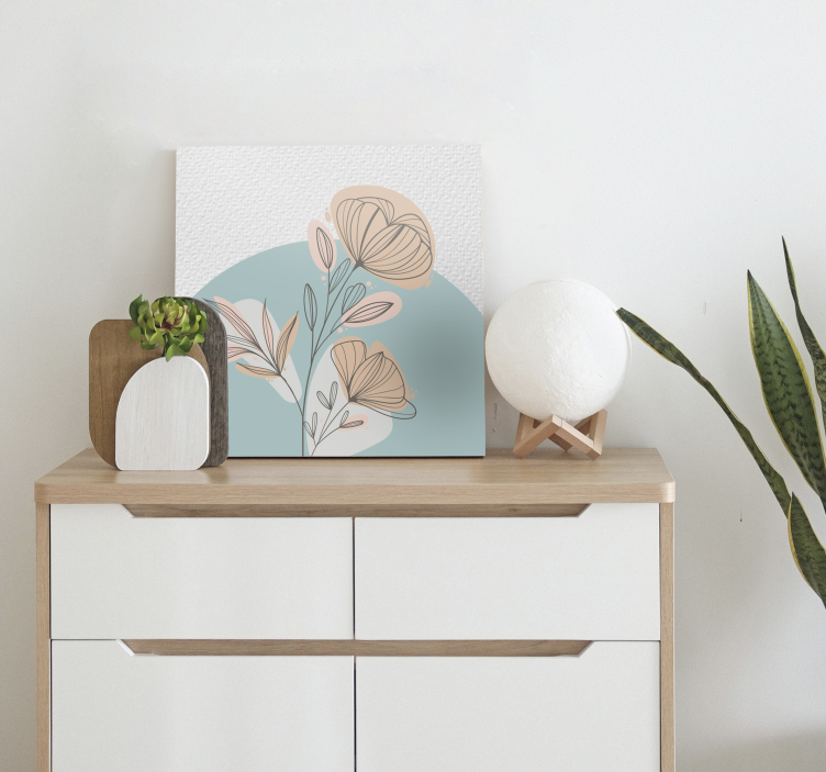 Dipinto fiori e piante disposizione elegante stilizzata - TenStickers