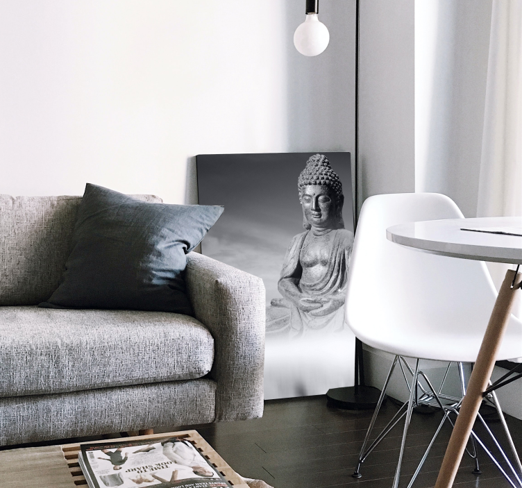 Quadro con Buddha in bianco e nero - TenStickers