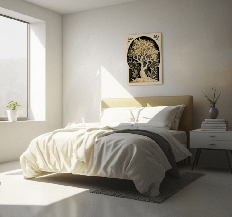 Quadro con albero di ulivo stile vintage - TenStickers