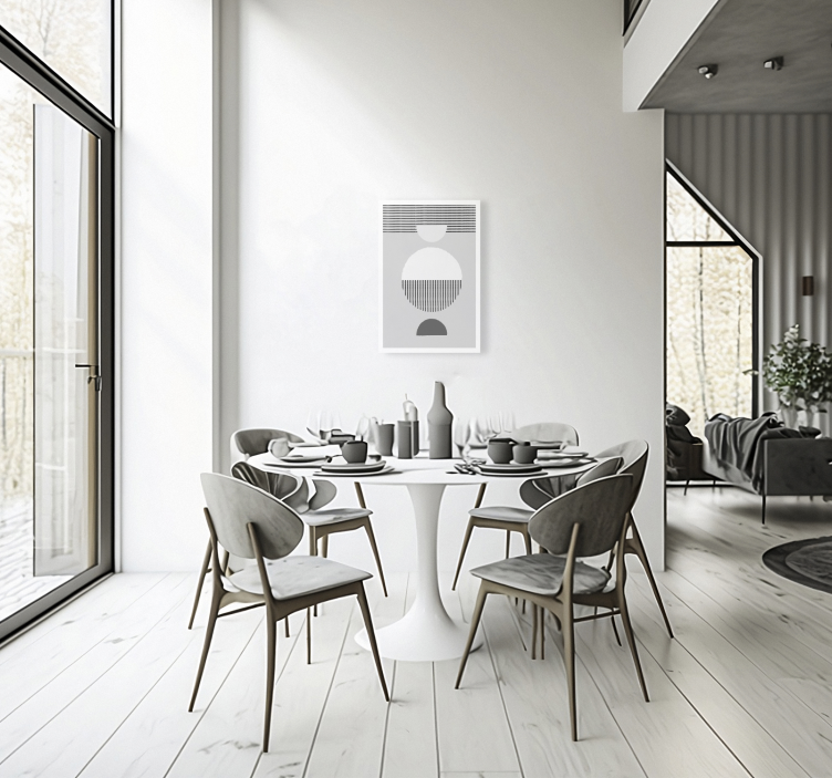 Quadro sala da pranzo cerchio stile nordico - TenStickers