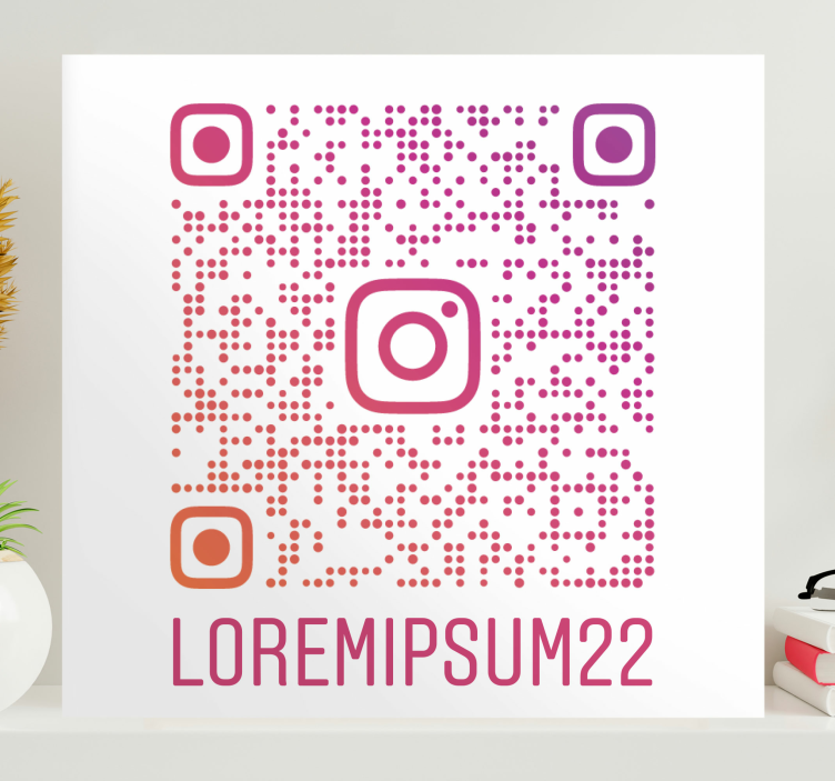 Quadro personalizzabile codice QR Instagram - TenStickers