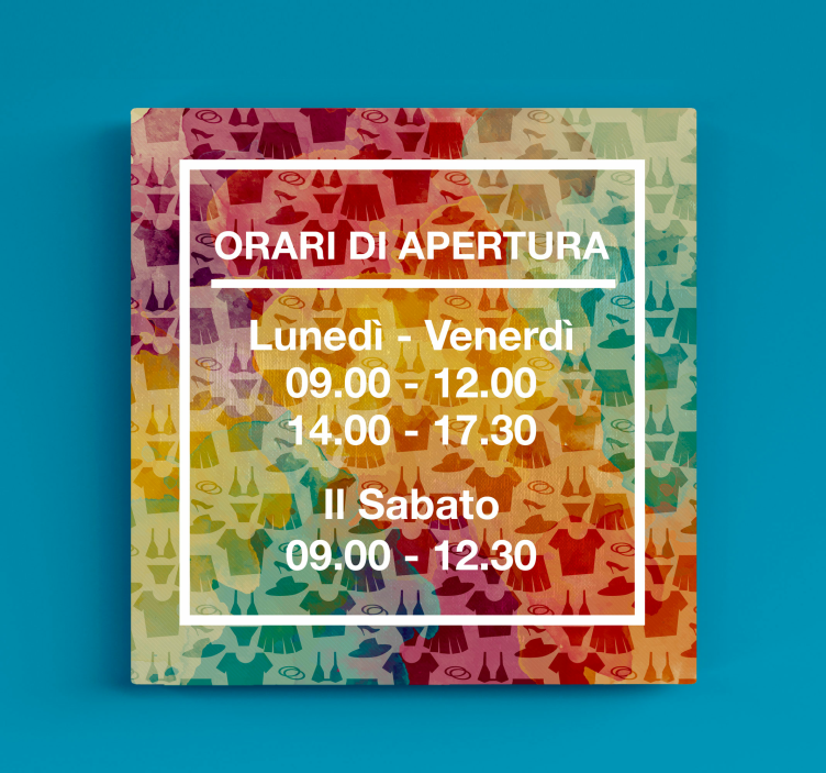 Quadro personalizzabile orari di apertura - TenStickers