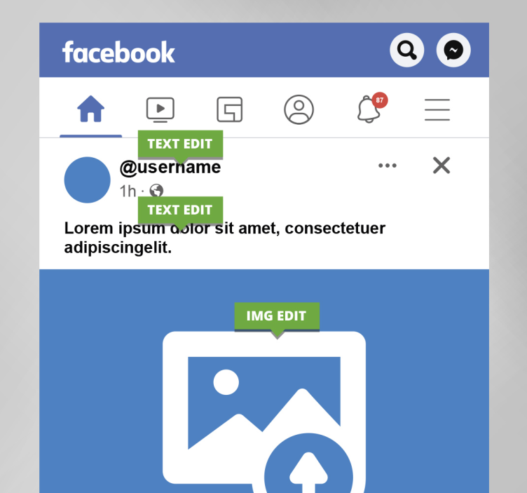 Quadro personalizzabile schermata di facebook - TenStickers