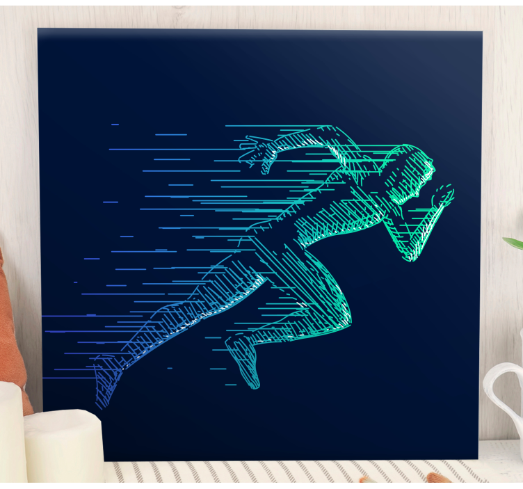 Quadro con uomo che corre effetto neon - TenStickers