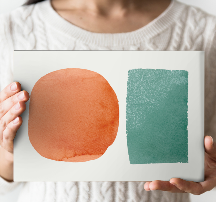 Quadro astratto acquarello circolare e rettangolare - TenStickers