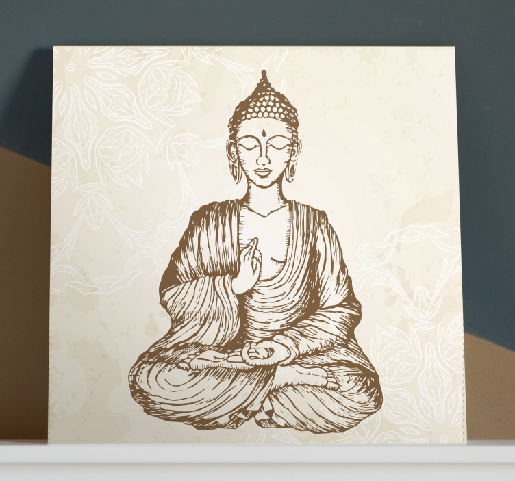 Quadro buddha Buda vintage floreale - TenStickers