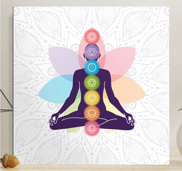 Dipinto buddha silhouette chakra meditazione - TenStickers
