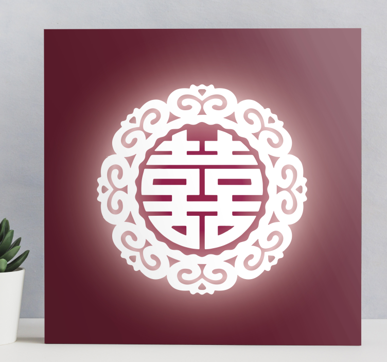 Dipinto buddha simbolo cinese rosso - TenStickers