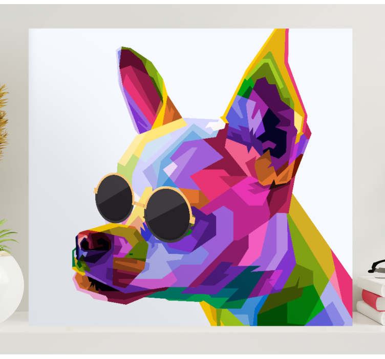 Dipinto cane arte canina vibrante - TenStickers