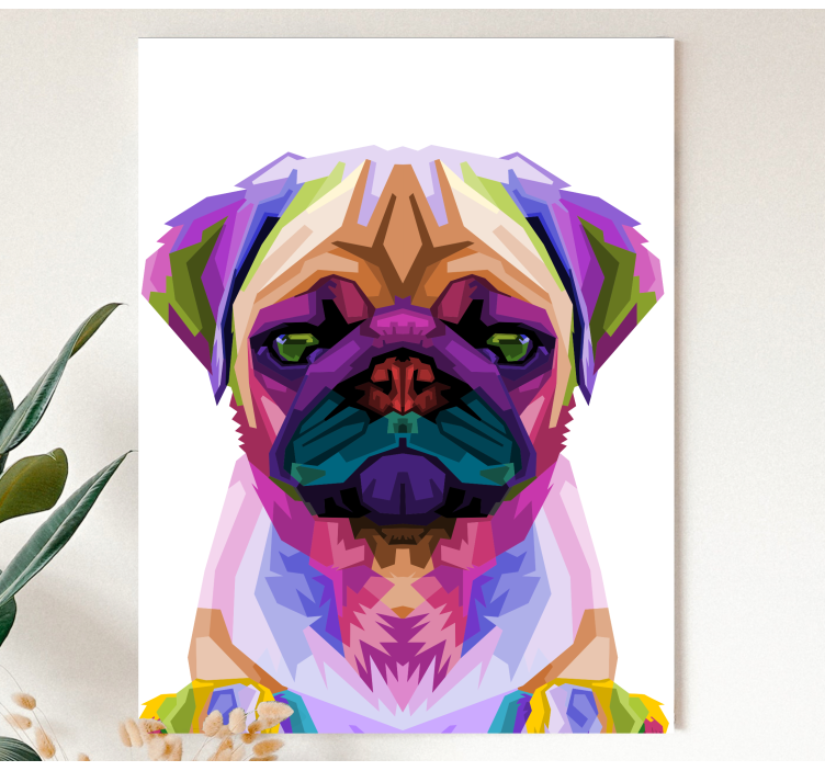 Quadro con cane carlino stile pop art - TenStickers