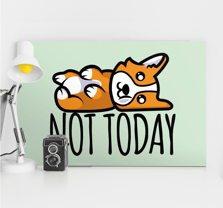 Dipinto cane corgi sdraiato - TenStickers