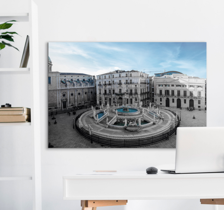 Quadro città e paesi piazza fontana di palermo - TenStickers