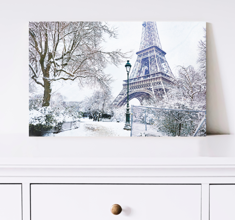 Quadro città e paesi torre eiffel inverno - TenStickers