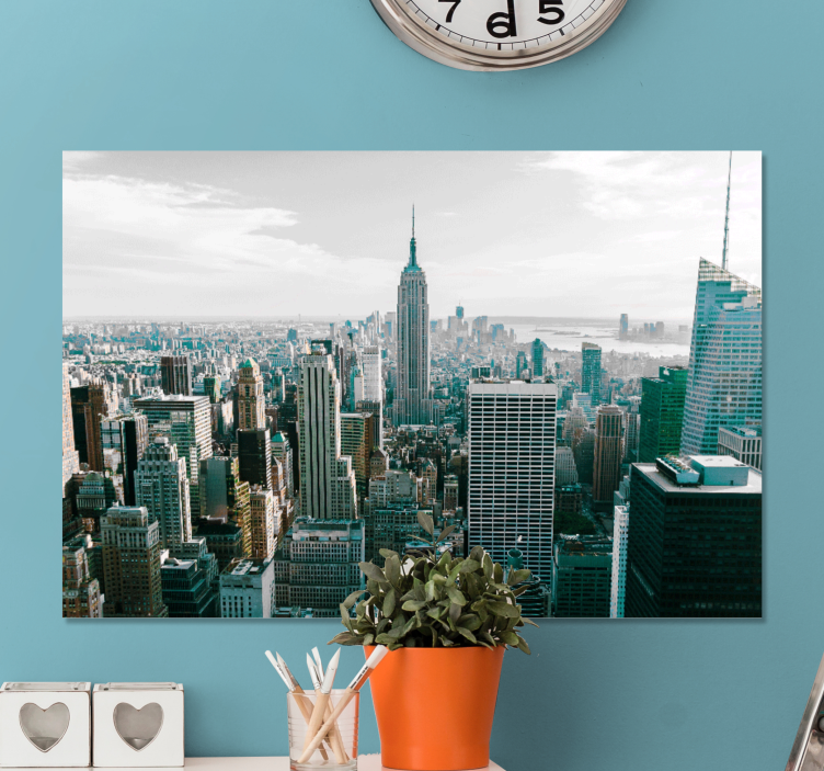 Quadro città e paesi vista sullo skyline di new york - TenStickers