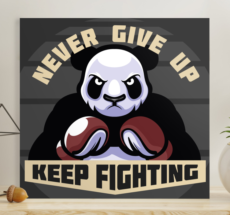 Quadro con animali e insetti motivazione del panda boxing - TenStickers