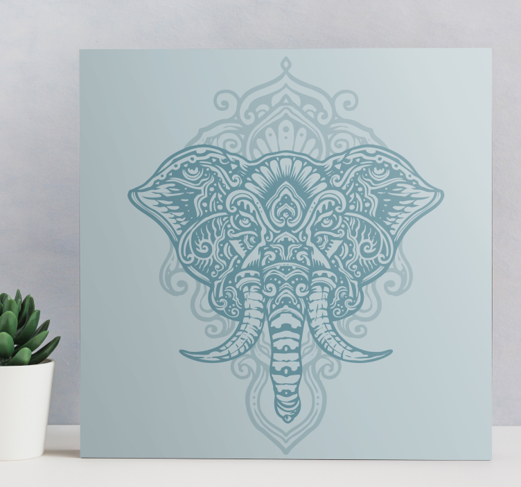 Quadro con elefanti disegno ornato di elefante - TenStickers