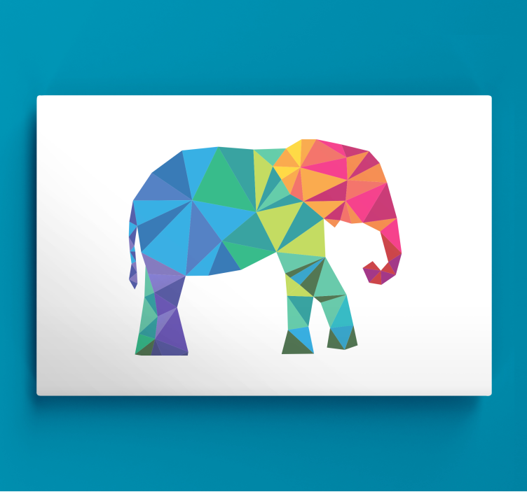 Quadro con elefanti elefante poligonale colorato - TenStickers