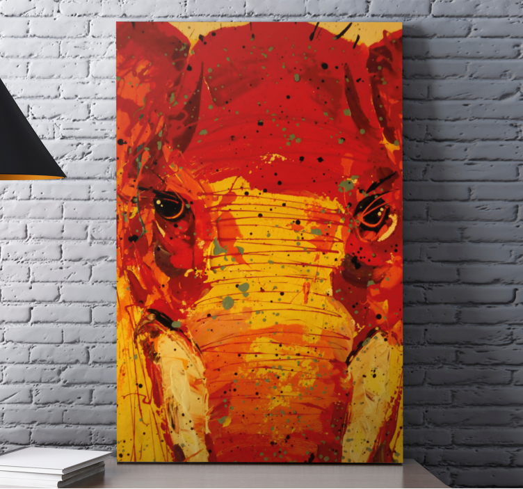 Quadro con elefanti ritratto di elefante vibrante - TenStickers