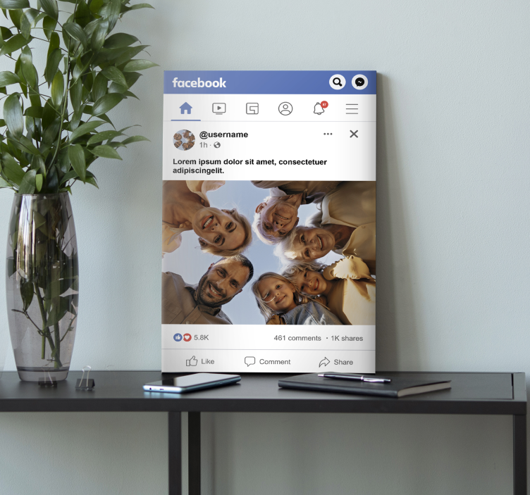 Quadro personalizzabile schermata di facebook - TenStickers
