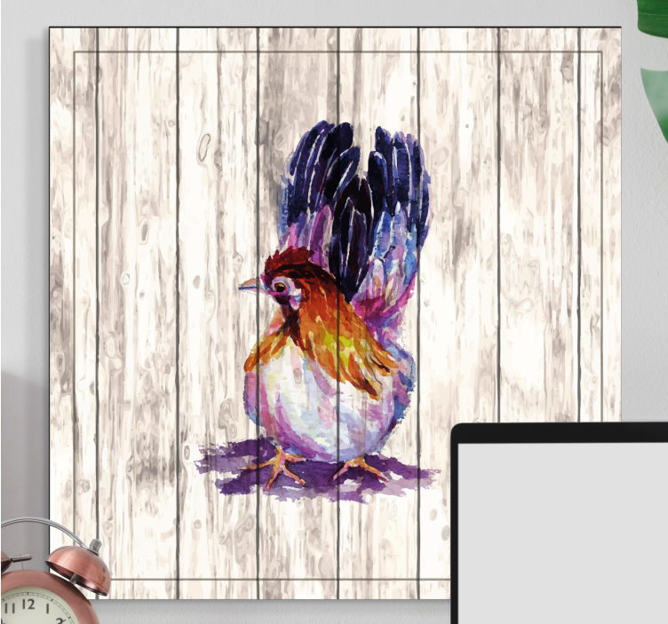 Quadro con Gallo su struttura in legno - TenStickers