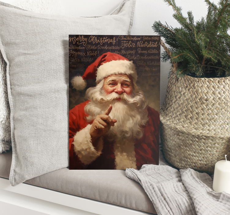 Quadro Natale ritratto di babbo natale - TenStickers