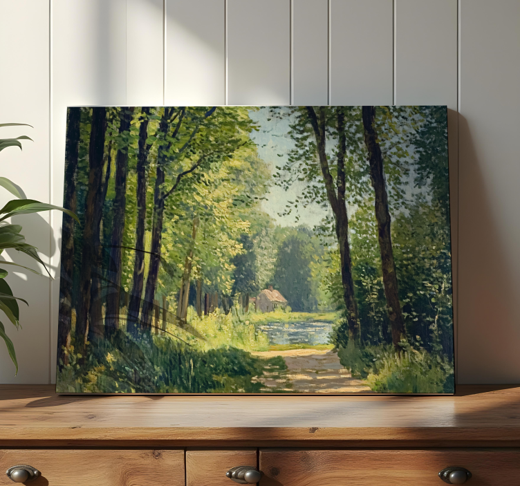 Quadro paesaggio foresta verde - TenStickers