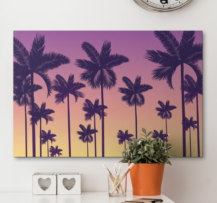 Quadro paesaggio sagoma tropicale - TenStickers