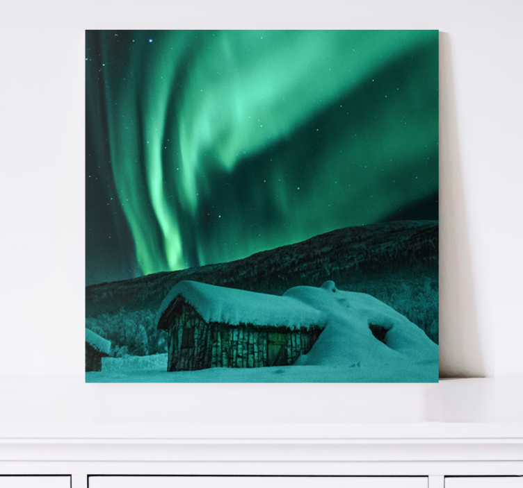 Quadro paesaggio spettacolo dell'aurora boreale - TenStickers